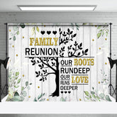 Aperturee - Grey Wooden Plant Leaf Tree Family Reunion Backdrop